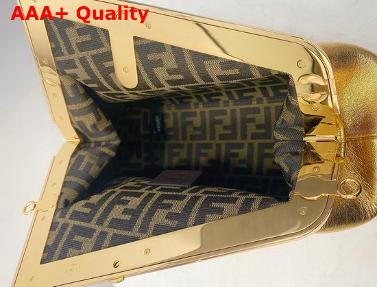 Fendi First Medium Gold Leather Bag Replica