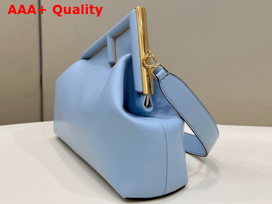 Fendi First Medium Light Blue Leather Bag Replica