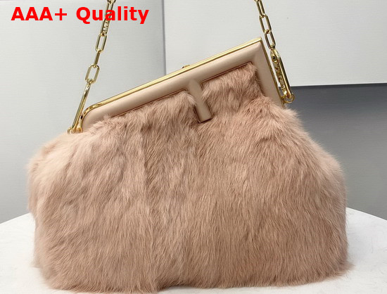 Fendi First Medium Pink Mink Fur Bag Replica