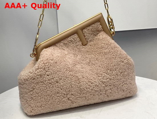 Fendi First Medium Pink Sheepskin Bag Replica