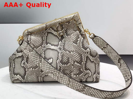 Fendi First Medium White Python Leather Bag Replica