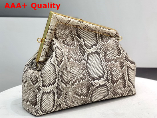 Fendi First Medium White Python Leather Bag Replica