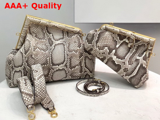 Fendi First Medium White Python Leather Bag Replica