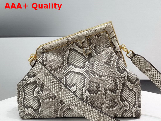 Fendi First Medium White Python Leather Bag Replica