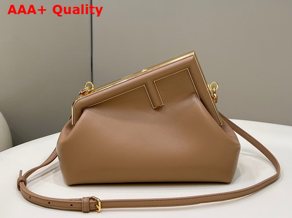 Fendi First Small Beige Leather Bag Replica