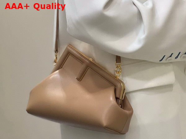 Fendi First Small Beige Leather Bag Replica