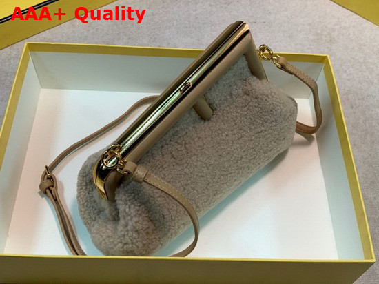 Fendi First Small Beige Sheepskin Bag Replica