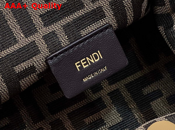 Fendi First Small Black Braided Leather Bag Replica