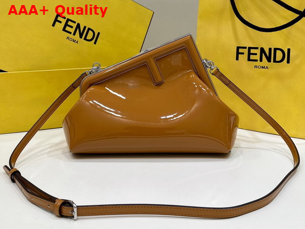 Fendi First Small Brown Patent Leather Bag Replica