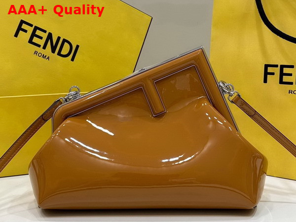 Fendi First Small Brown Patent Leather Bag Replica