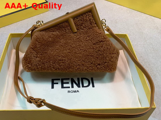 Fendi First Small Brown Sheepskin Bag Replica