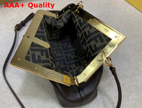 Fendi First Small Dark Brown Leather Bag Replica