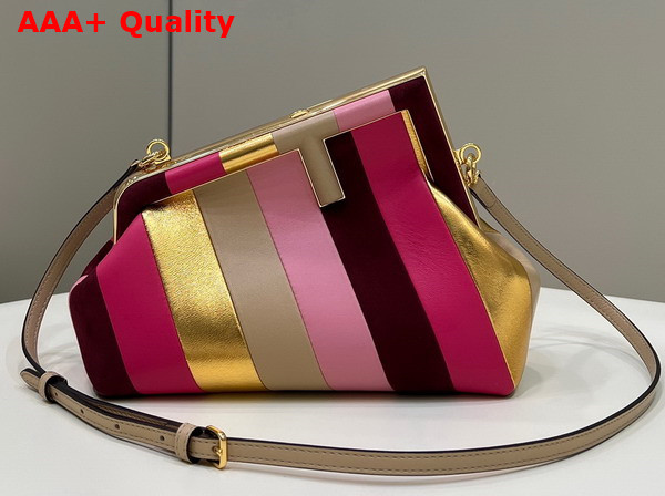 Fendi First Small Leather Bag with Multicolor Inlay Replica