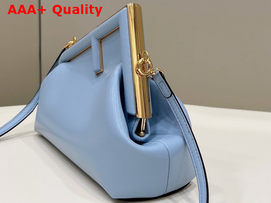 Fendi First Small Light Blue Leather Bag Replica