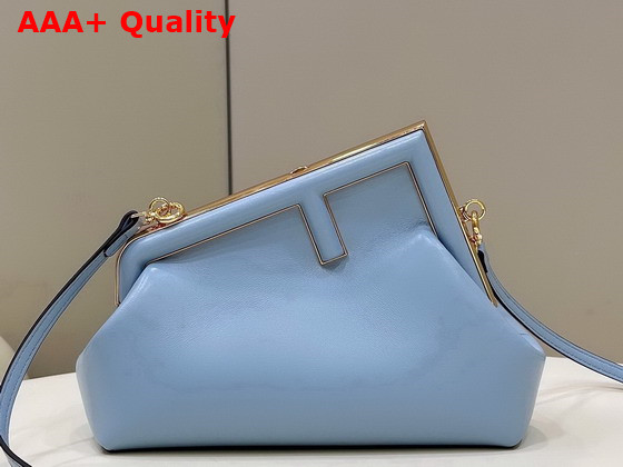 Fendi First Small Light Blue Leather Bag Replica