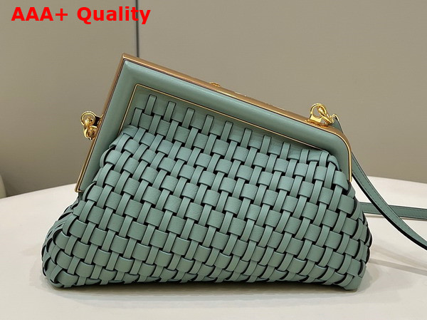 Fendi First Small Mint Green Leather Interlace Bag Replica