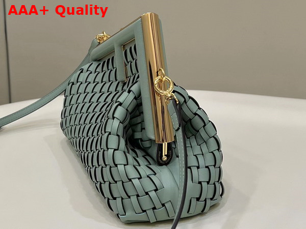 Fendi First Small Mint Green Leather Interlace Bag Replica