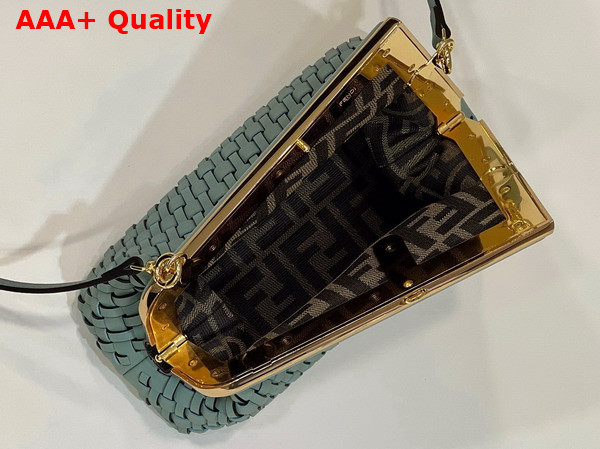 Fendi First Small Mint Green Leather Interlace Bag Replica