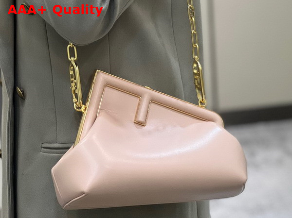 Fendi First Small Pale Pink Leather Bag Replica