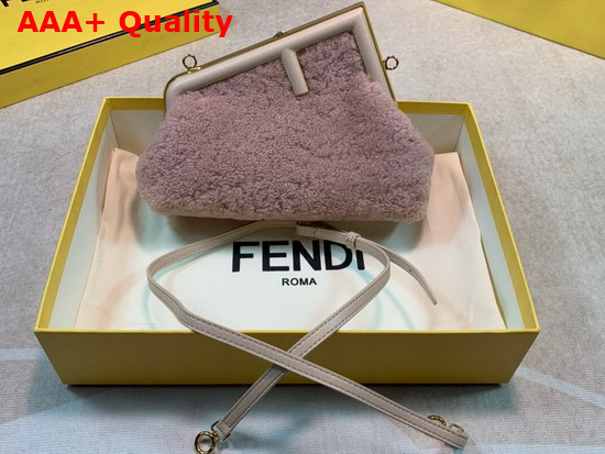 Fendi First Small Pink Sheepskin Bag Replica