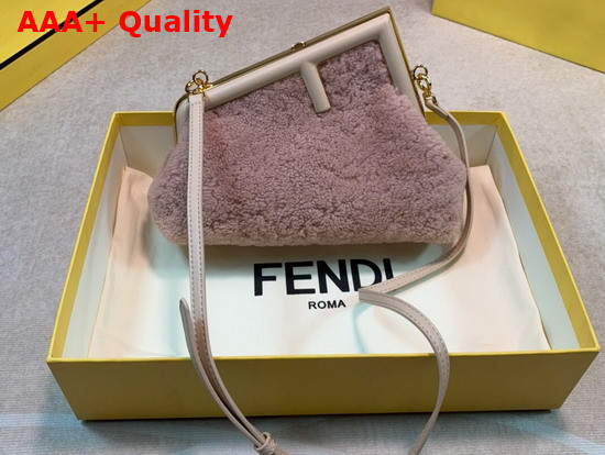 Fendi First Small Pink Sheepskin Bag Replica