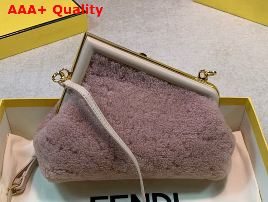 Fendi First Small Pink Sheepskin Bag Replica