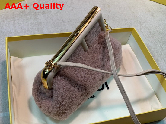 Fendi First Small Pink Sheepskin Bag Replica