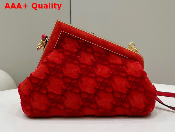 Fendi First Small Red Suede Bag Replica