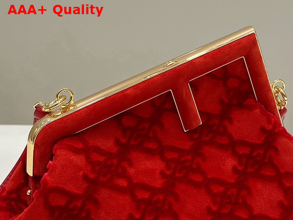 Fendi First Small Red Suede Bag Replica