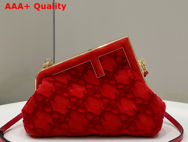 Fendi First Small Red Suede Bag Replica