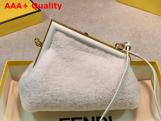 Fendi First Small White Sheepskin Bag Replica