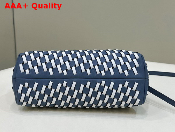 Fendi First Small White and Blue Woven Leather Bag Replica