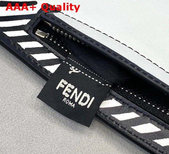 Fendi Flat Pouch Fendi Roma Joshua Vides Leather Bag in White Leather Replica