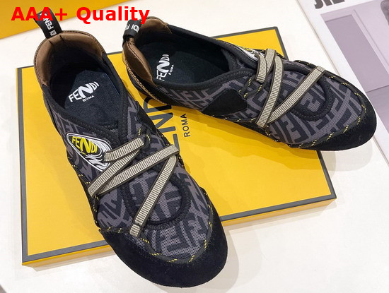 Fendi Flex Black Suede Sneakers Replica