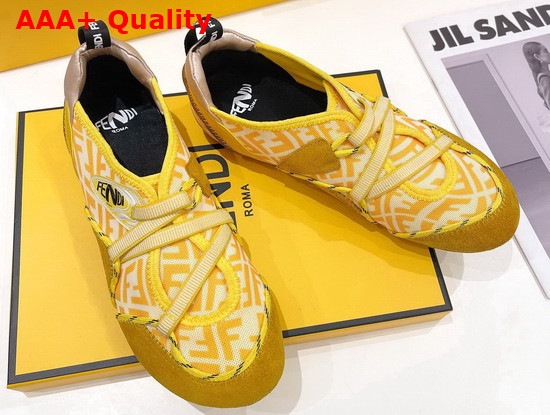 Fendi Flex Yellow Suede Sneakers Replica