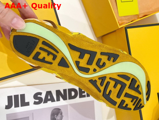 Fendi Flex Yellow Suede Sneakers Replica