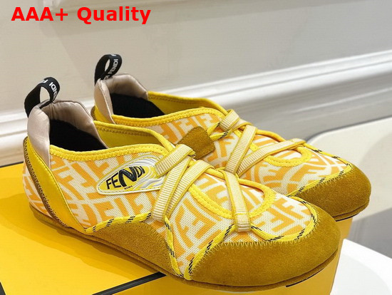 Fendi Flex Yellow Suede Sneakers Replica