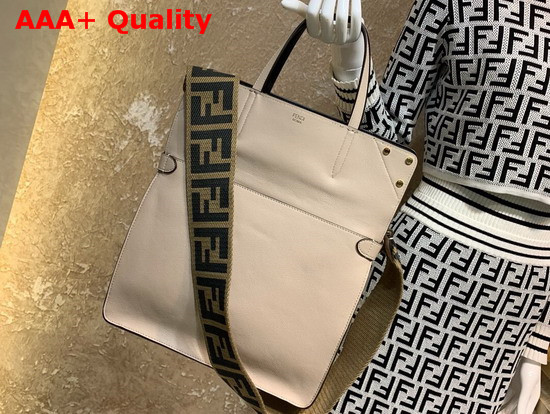 Fendi Flip Large Beige Leather Bag Replica