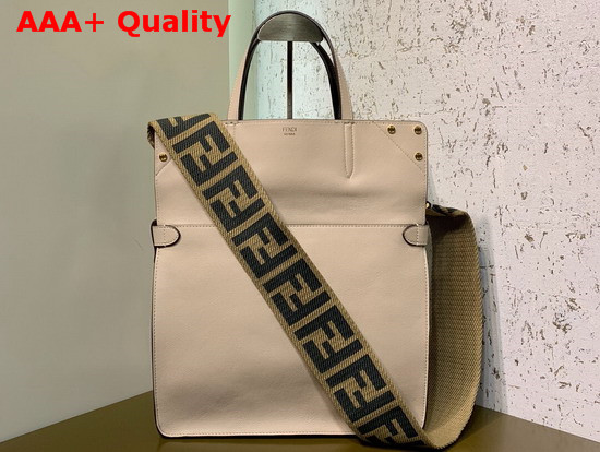 Fendi Flip Large Beige Leather Bag Replica