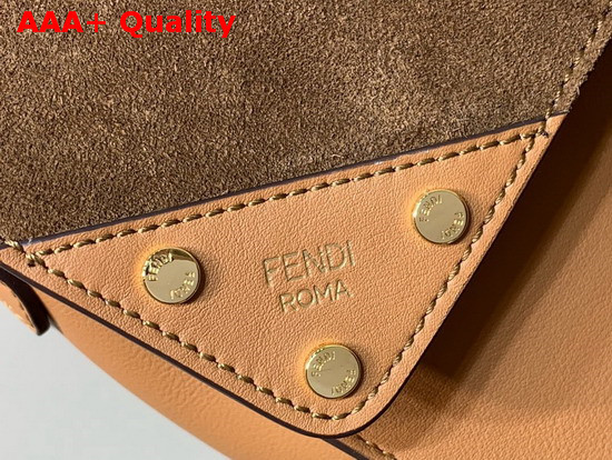 Fendi Flip Large Brown Leather and Suede Bag Replica