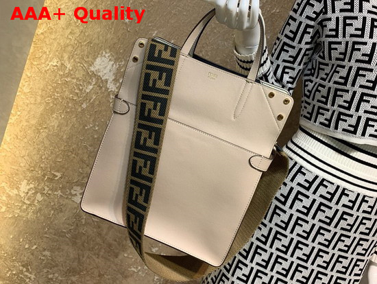 Fendi Flip Regular Beige Leather Bag Replica