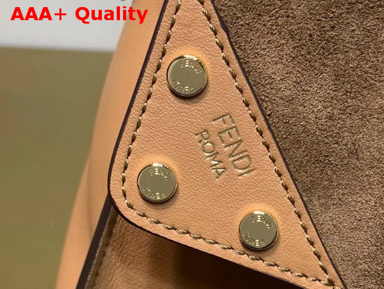 Fendi Flip Regular Brown Leather and Suede Bag Replica