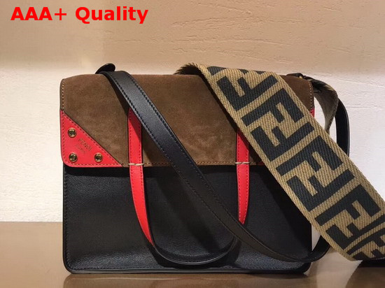 Fendi Flip Regular Multicolor Leather and Suede Bag Replica