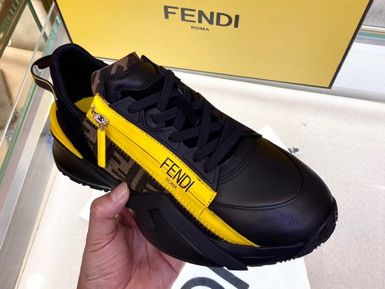 Fendi Flow Black Leather Low Tops Replica