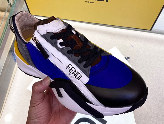 Fendi Flow Blue Suede Low Tops Replica