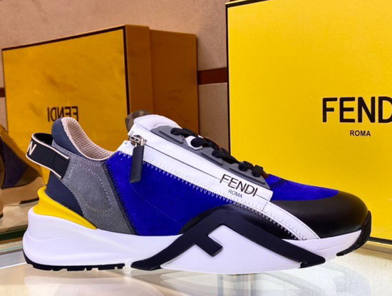 Fendi Flow Blue Suede Low Tops Replica