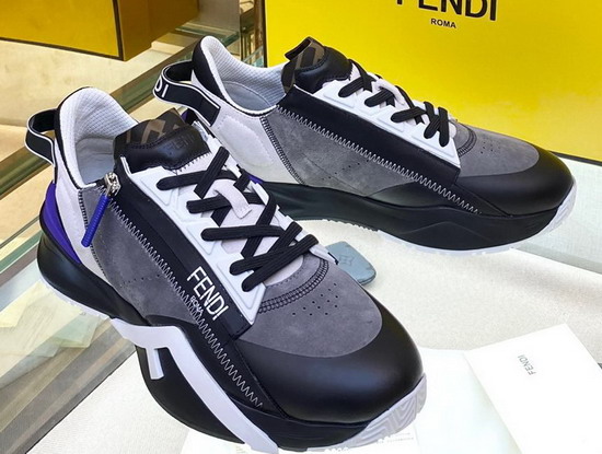 Fendi Flow Grey Suede Low Tops Replica