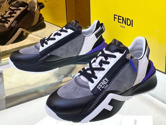 Fendi Flow Grey Suede Low Tops Replica