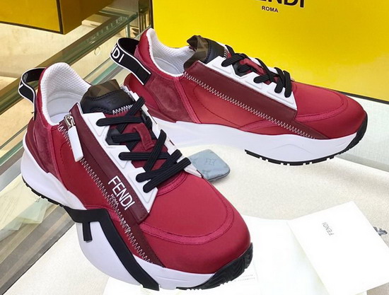 Fendi Flow Red Nylon Low Tops Replica