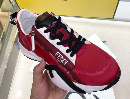 Fendi Flow Red Nylon Low Tops Replica